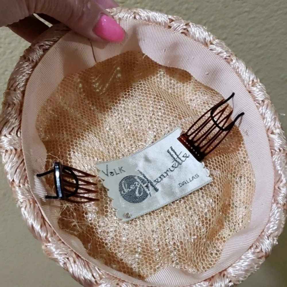 VINTAGE VOLK CHEZ HENRIETTE BLUSHY‎ PINK  PEACH  PILLBOX